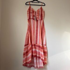 NWT Shore Florence Maxi Dress, Red and Coral Stripes, size L